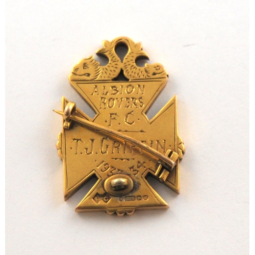 327 - A rare 9ct gold 1933-34 Scottish League Division 2 championship medal