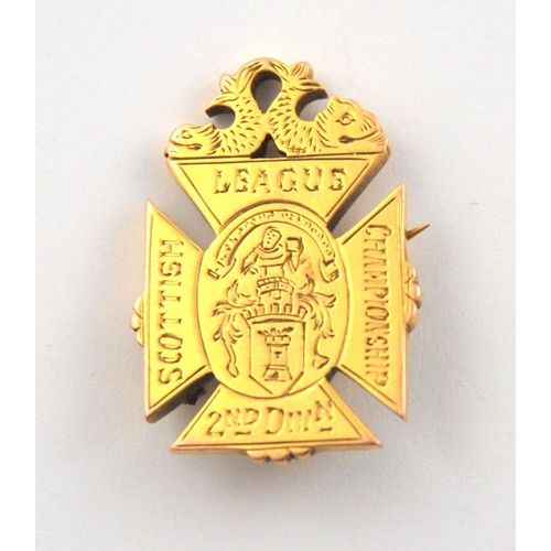 327 - A rare 9ct gold 1933-34 Scottish League Division 2 championship medal