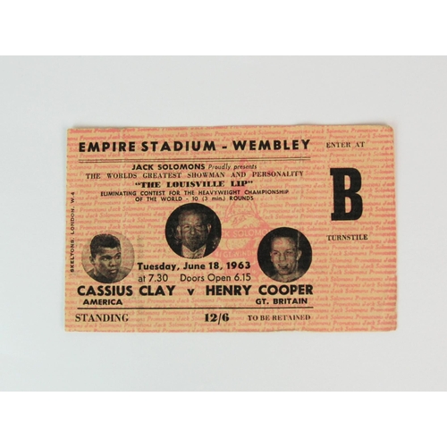 357 - A Cassius Clay v. Henry Cooper  ticket stub  18/6/63