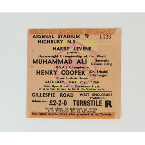 358 - A Muhammad Ali v. Henry Cooper  ticket stub  21/5/66