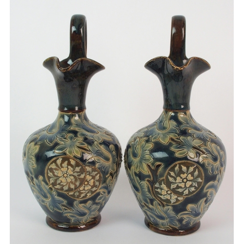 418 - A pair of Doulton Lambeth vases by Clara S Barker