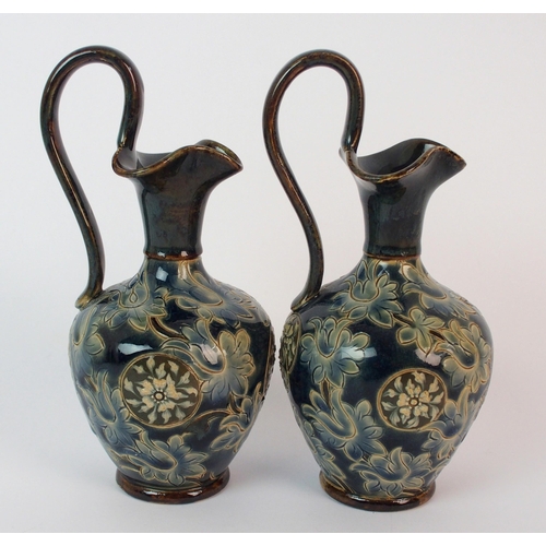 418 - A pair of Doulton Lambeth vases by Clara S Barker