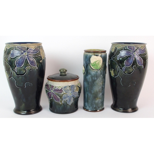 419 - A pair of Royal Doulton stoneware vases