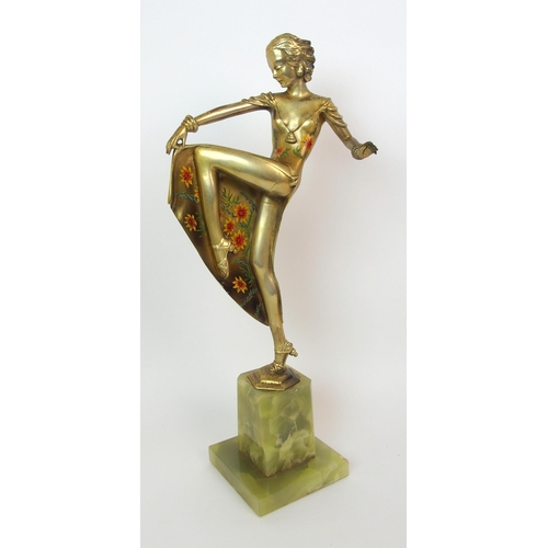 427 - An Art Deco gilt bronze lady figure