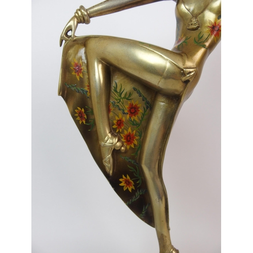 427 - An Art Deco gilt bronze lady figure