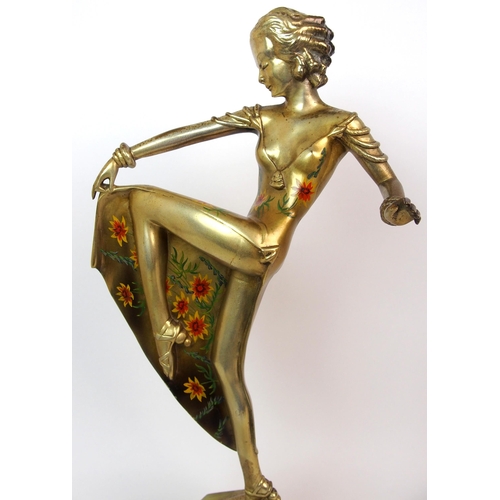 427 - An Art Deco gilt bronze lady figure