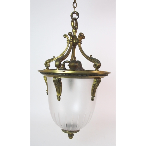 430 - An Edwardian gilt bronze hall lantern