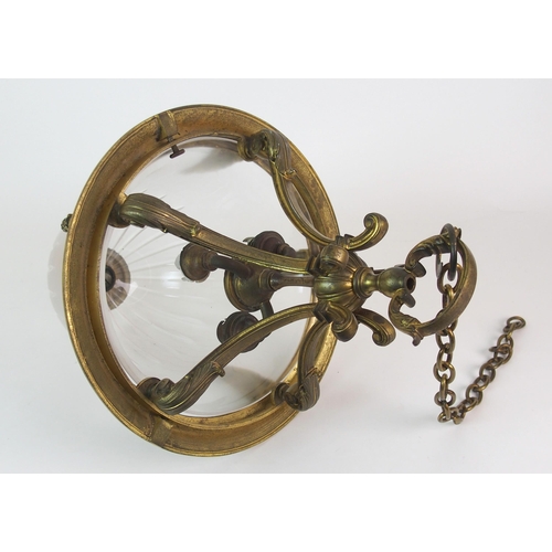 430 - An Edwardian gilt bronze hall lantern