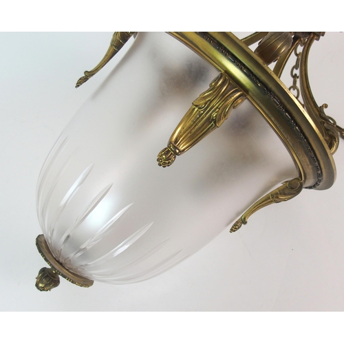 430 - An Edwardian gilt bronze hall lantern