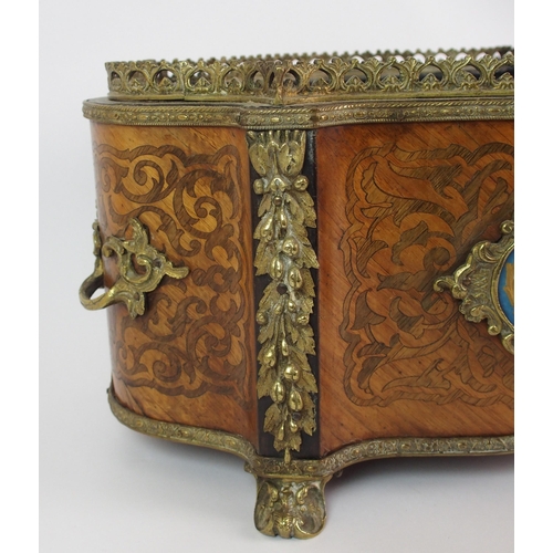 432 - A Louis XV style parquetry oval shaped planter