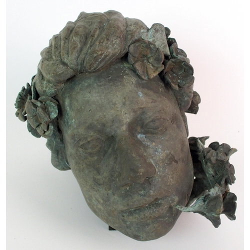 437 - Edgar 'Floral head' bronze sculpture