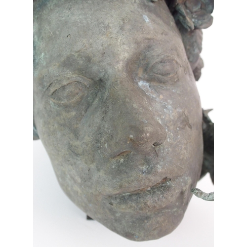 437 - Edgar 'Floral head' bronze sculpture