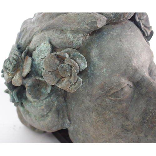 437 - Edgar 'Floral head' bronze sculpture