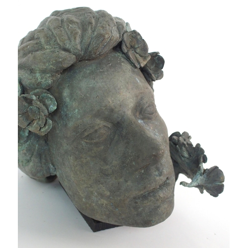 437 - Edgar 'Floral head' bronze sculpture