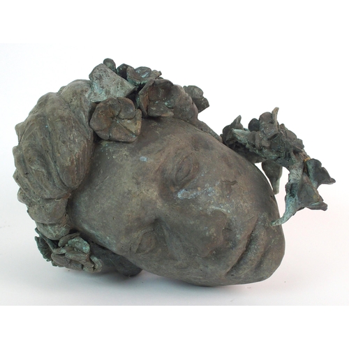 437 - Edgar 'Floral head' bronze sculpture