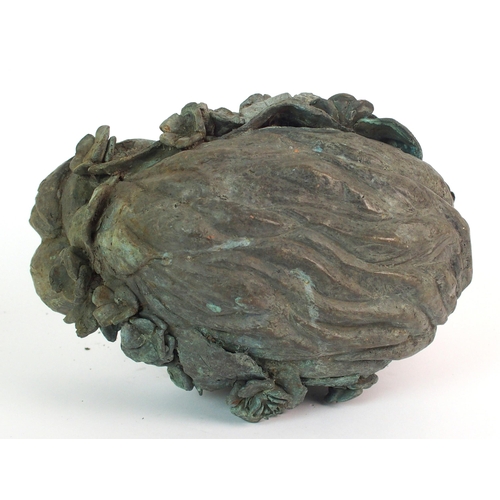 437 - Edgar 'Floral head' bronze sculpture