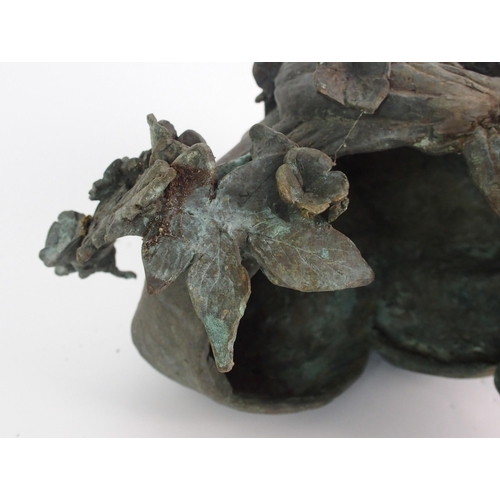 437 - Edgar 'Floral head' bronze sculpture