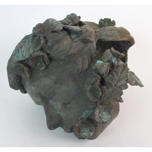 437 - Edgar 'Floral head' bronze sculpture