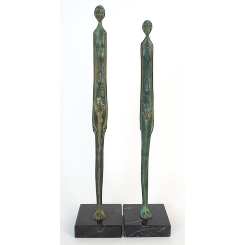 439 - A pair of bronze figural sculptures