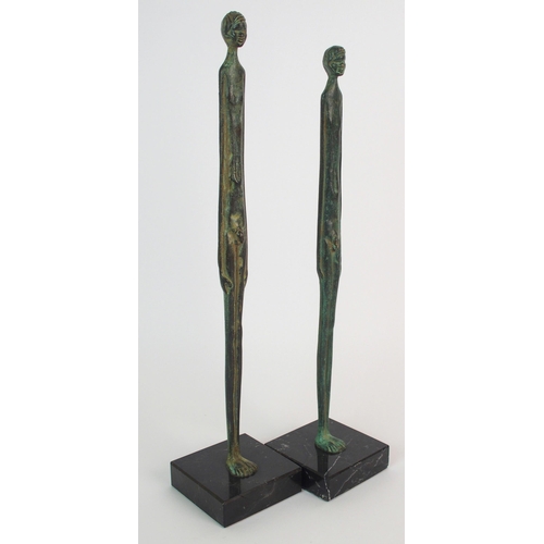 439 - A pair of bronze figural sculptures