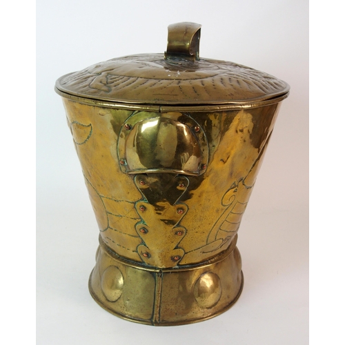 440 - An Arts and Crafts Glasgow style brass coal scuttle