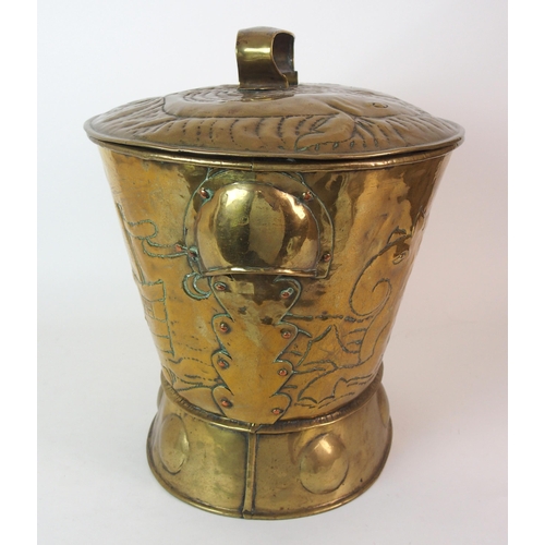 440 - An Arts and Crafts Glasgow style brass coal scuttle