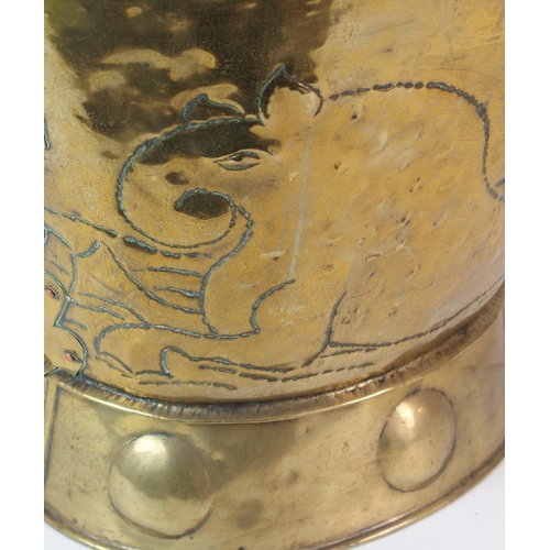 440 - An Arts and Crafts Glasgow style brass coal scuttle