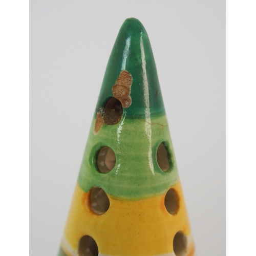 443 - A Clarice Cliff 'Secrets' pattern conical sugar castor