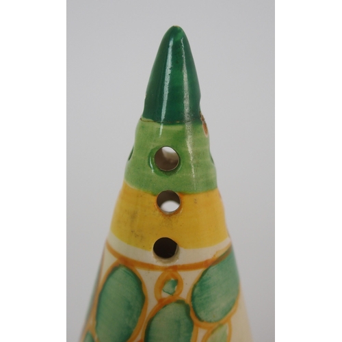 443 - A Clarice Cliff 'Secrets' pattern conical sugar castor