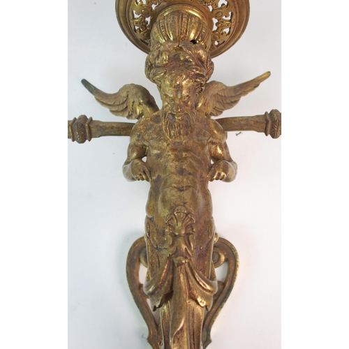 463 - A pair of brass wall sconces