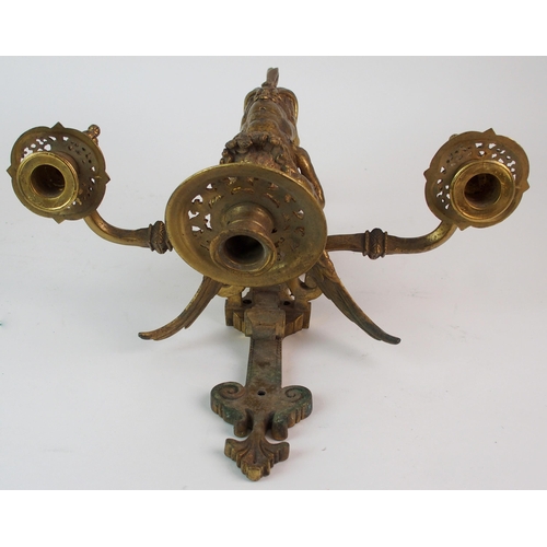 463 - A pair of brass wall sconces