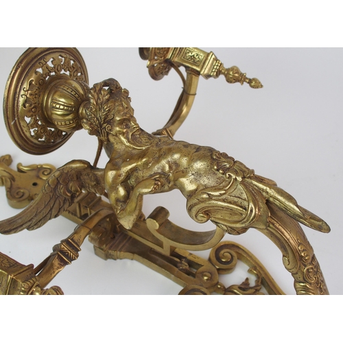 463 - A pair of brass wall sconces