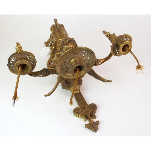 463 - A pair of brass wall sconces