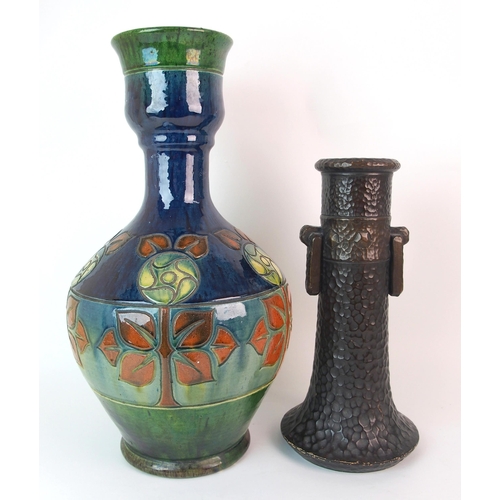 473 - A Belgian pottery vase