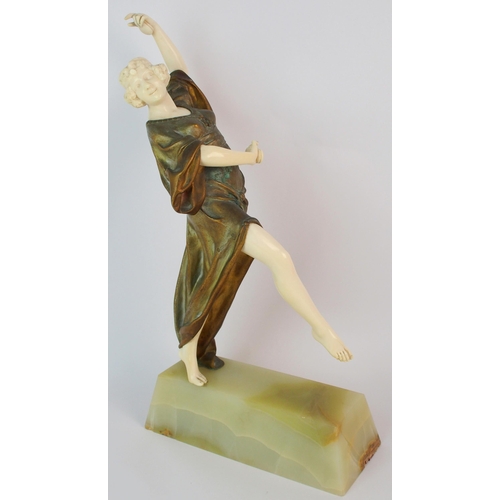 479 - EDUARDO ROSSI - An Art Deco bronze and ivory 'Oriental Dancer'