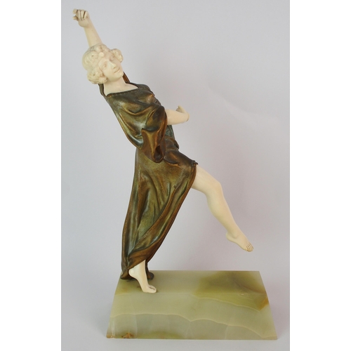 479 - EDUARDO ROSSI - An Art Deco bronze and ivory 'Oriental Dancer'