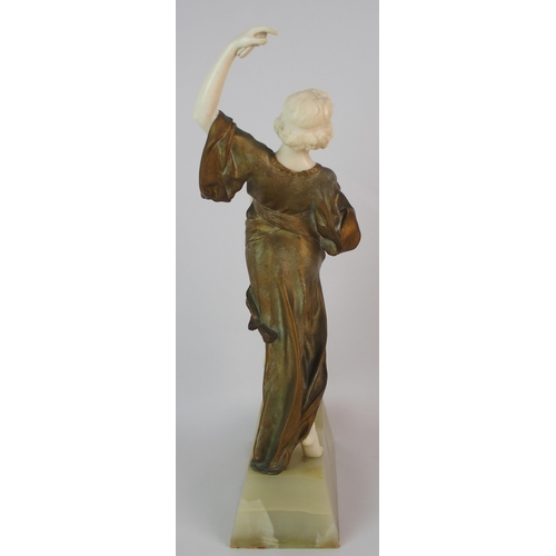 479 - EDUARDO ROSSI - An Art Deco bronze and ivory 'Oriental Dancer'