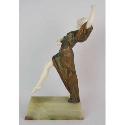 479 - EDUARDO ROSSI - An Art Deco bronze and ivory 'Oriental Dancer'