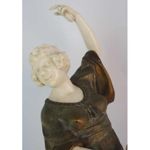 479 - EDUARDO ROSSI - An Art Deco bronze and ivory 'Oriental Dancer'