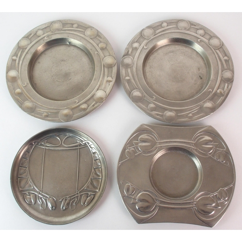 482 - Archibald Knox for Liberty & Co. Tudric Pewter butter and bon bon dishes circa 1905