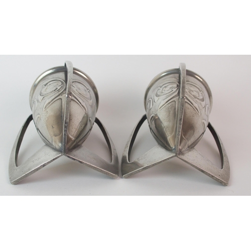 483 - Archibald Knox for Liberty & Co. Tudric Pewter pair of vases circa 1905