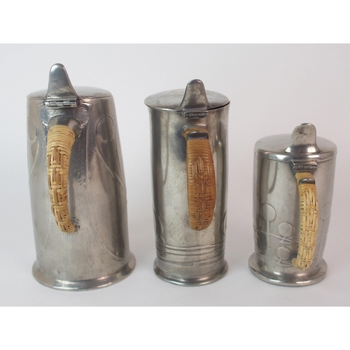 484 - Archibald Knox for Liberty & Co. Tudric Pewter hot water pots circa 1905