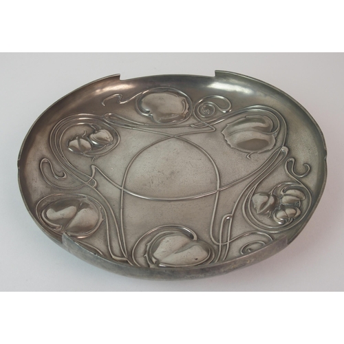 485 - Archibald Knox for Liberty & Co. Tudric Pewter tray and fruit bowl circa 1905