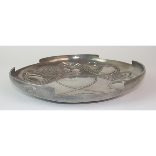 485 - Archibald Knox for Liberty & Co. Tudric Pewter tray and fruit bowl circa 1905