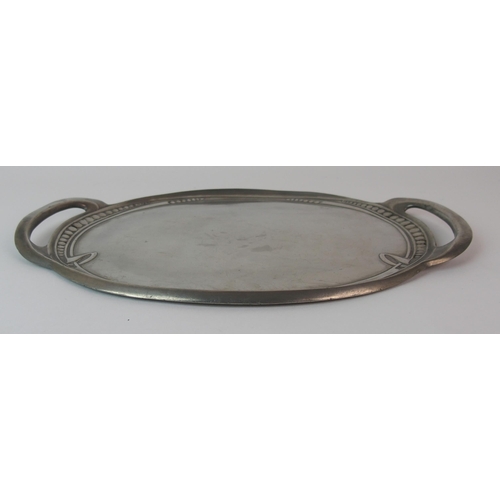 487 - Archibald Knox for Liberty & Co. Tudric Pewter crumb scoop  serving dish and tray circa 1905