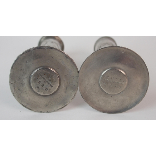 488 - Archibald Knox for Liberty & Co. Tudric Pewter flower vases circa 1905