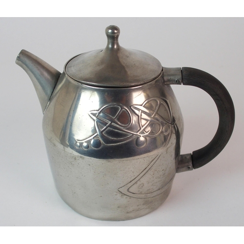 489 - Archibald Knox for Liberty & Co. Tudric Pewter tea pot and hot water pot circa 1905