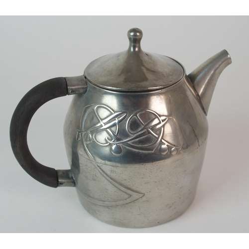 489 - Archibald Knox for Liberty & Co. Tudric Pewter tea pot and hot water pot circa 1905