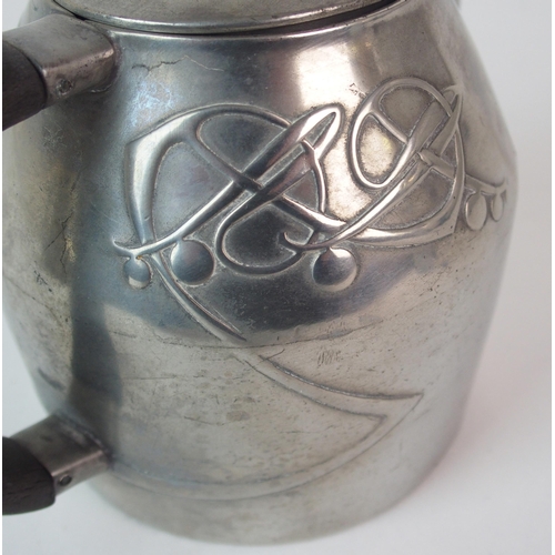 489 - Archibald Knox for Liberty & Co. Tudric Pewter tea pot and hot water pot circa 1905