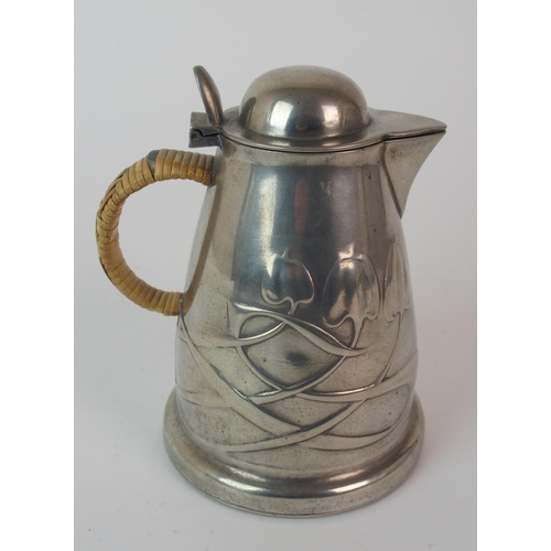 490 - Archibald Knox for Liberty & Co. Tudric Pewter lidded pots and a flower vase circa 1905